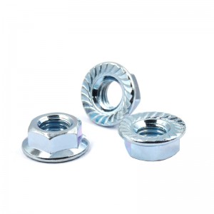 A categoria de grande resistência 4 8 10 12 aço galvanizado branco azul zinco chapeado DIN6923 encanta as porcas da flange