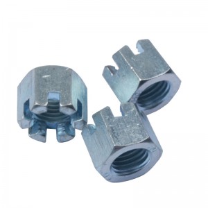 High Strength Grade 4 8 10 12 Steel Galvanized Blue White Zinc Plated DIN935 Castle Nuts