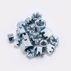 4 8 10 12 ατσάλινοι γαλβανισμένοι μπλε λευκό ψευδάργυρο DIN935 Castle nuts