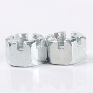 High Strength Grade 4 8 10 12 Steel Galvanized Blue White Zinc Plated DIN935 Castle Nuts