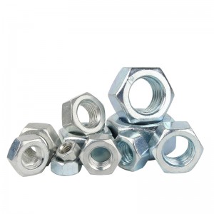 High Strength Grade 4 8 10 12 Steel Galvanized Blue White Zinc Plated DIN934 Hex Nuts