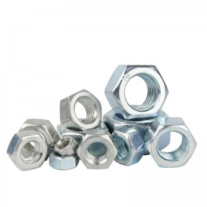 Độ bền cao Lớp 4 8 10 12 Thép mạ kẽm màu xanh trắng mạ kẽm DIN934 Hex Nuts