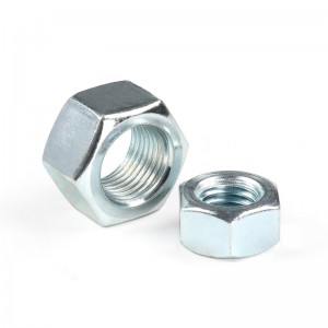 High Strength Grade 4 8 10 12 Steel Galvanized Blue White Zinc Plated DIN934 Hex Nuts