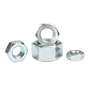 Alta resistência grau 4 8 10 12 aço galvanizado azul branco zinco DIN934 Nozes hexadecimais