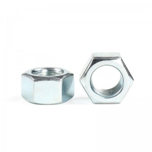 Alta resistência grau 4 8 10 12 aço galvanizado azul branco zinco DIN934 Nozes hexadecimais