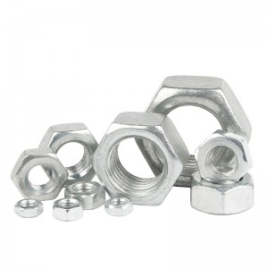 Alta resistência grau 4 8 10 12 aço galvanizado azul branco zinco DIN934 Nozes hexadecimais