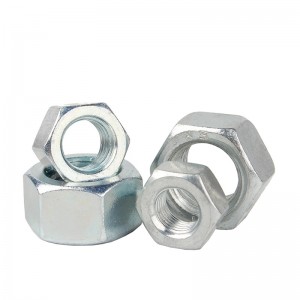 High Strength Grade 4 8 10 12 Steel Galvanized Blue White Zinc Plated DIN934 Hex Nuts