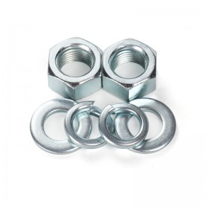 Alta resistência grau 4 8 10 12 aço galvanizado azul branco zinco DIN934 Nozes hexadecimais