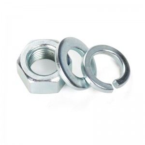 Alta resistência grau 4 8 10 12 aço galvanizado azul branco zinco DIN934 Nozes hexadecimais