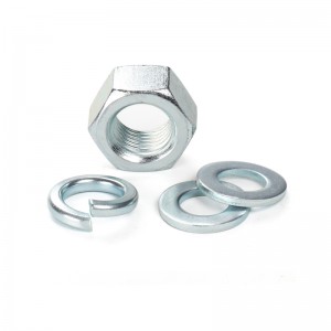 Alta resistência grau 4 8 10 12 aço galvanizado azul branco zinco DIN934 Nozes hexadecimais