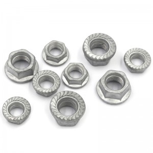 ความแข็งแรงสูงเกรด 4 8 10 12 เหล็กชุบสังกะสีแบบจุ่มร้อน HDG ชุบ DIN6923 Hex Flange Nuts