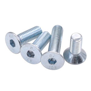 High Strength Grade 4.8 8.8 10.9 12.9 Galvanized White Blue Zinc Plated DIN7991 CSK Flat Head Hex Socket Bolts