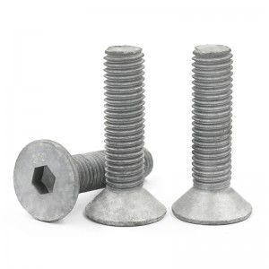 High Strength Grade 4.8 8.8 10.9 12.9 Hot Dip Galvanized HDG DIN7991 CSK Flat Head Hex Socket Bolts