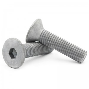 High Strength Grade 4.8 8.8 10.9 12.9 Hot Dip Galvanized HDG DIN7991 CSK Flat Head Hex Socket Bolts