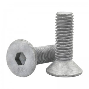 High Strength Grade 4.8 8.8 10.9 12.9 Hot Dip Galvanized HDG DIN7991 CSK Flat Head Hex Socket Bolts