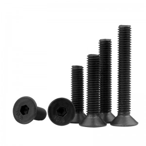 High Strength Grade 4.8 8.8 10.9 12.9 Black Oxide DIN7991 CSK Flat Head Hex Socket Bolts