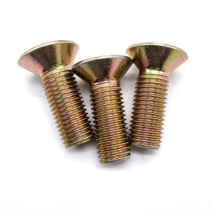 High Strength Grade 4.8 8.8 10.9 12.9 Yellow Zinc Plated DIN7991 CSK Flat Head Hex Socket Bolts