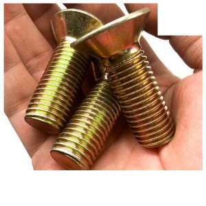 High Strength Grade 4.8 8.8 10.9 12.9 Yellow Zinc Plated DIN7991 CSK Flat Head Hex Socket Bolts