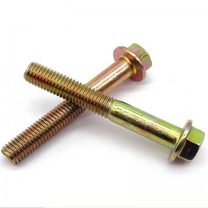 High Strength Grade 4.8 8.8 10.9 12.9 Yellow Zinc Plated DIN6921 Flange Bolts