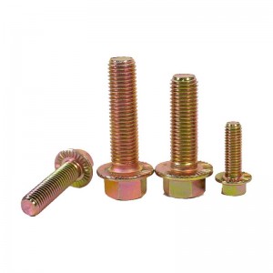 High Strength Grade 4.8 8.8 10.9 12.9 Yellow Zinc Plated DIN6921 Flange Bolts