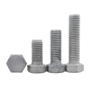 Βαθμός υψηλής αντοχής 8.8 10.9 12.9 Steel DIN931 DIN933 HOT DIP Γαλβανισμένη HDG HEX BOLTS