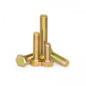 High Strength Grade 8.8 10.9 12.9 Steel DIN931 DIN933 Yellow Zinc Plated Hex Bolts