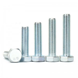 Kekuatan Tinggi Gred 8.8 10.9 12.9 Keluli DIN931 DIN933 Zink Plated Hex Bolts