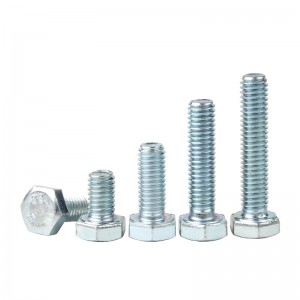 Kekuatan Tinggi Gred 8.8 10.9 12.9 Keluli DIN931 DIN933 Zink Plated Hex Bolts