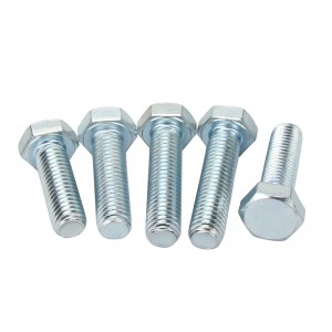 Kekuatan Tinggi Gred 8.8 10.9 12.9 Keluli DIN931 DIN933 Zink Plated Hex Bolts