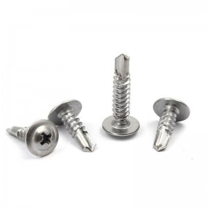 Galvanized round head cross recessed tapping screws Self drilling tail screw with gasket