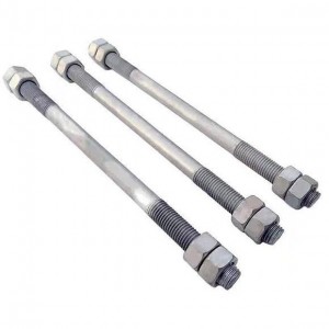 Hot dip galvanized double head bolt Steel structure photovoltaic Lead screw single head bolt