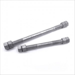 Hot dip galvanized double head bolt Steel structure photovoltaic Lead screw single head bolt