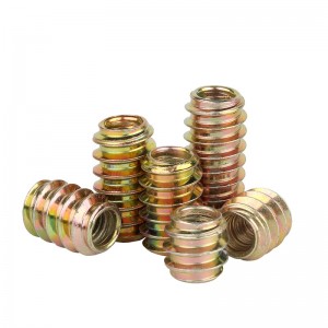 High Strength Grade 4 8 10 12 Steel Color Yellow Zinc Plated Insert Nuts