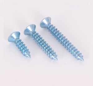 Cross recessed countersunk head tapping screws High strength galvanized flat head self-tapping screw