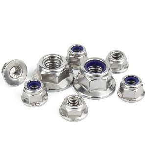 Aço inoxidável A2-70 A4-80 SS201 SS304 SS316 DIN6926 DIN1663 Contraporcas de nylon com flange Nylock Nuts