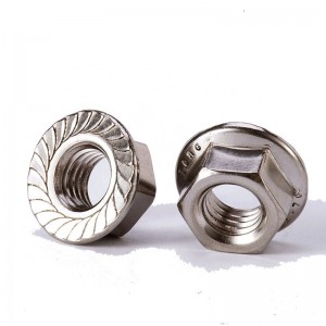 Vlekvrye staal A2-70 A4-80 SS201 SS304 SS316 DIN6923 HEX-flensmoere