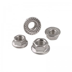 Vlekvrye staal A2-70 A4-80 SS201 SS304 SS316 DIN6923 HEX-flensmoere