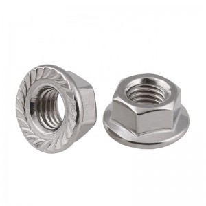 Vlekvrye staal A2-70 A4-80 SS201 SS304 SS316 DIN6923 HEX-flensmoere