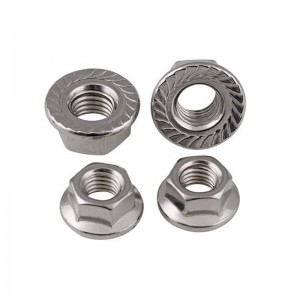 Vlekvrye staal A2-70 A4-80 SS201 SS304 SS316 DIN6923 HEX-flensmoere