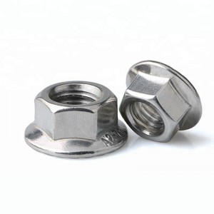 Vlekvrye staal A2-70 A4-80 SS201 SS304 SS316 DIN6923 HEX-flensmoere