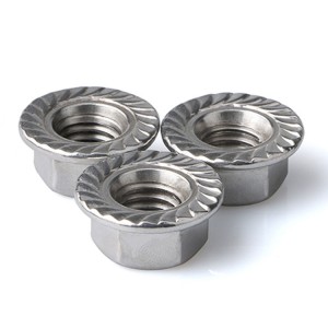 Vlekvrye staal A2-70 A4-80 SS201 SS304 SS316 DIN6923 HEX-flensmoere