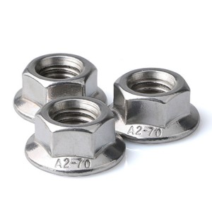 Tuercas con brida hexagonal de acero inoxidable A2-70 A4-80 SS201 SS304 SS316 DIN6923