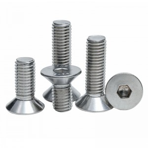 Stainless Steel SS201 SS304 SS316 A2-70 A4-80 DIN7991 CSK Flat Head Hex Socket Bolts