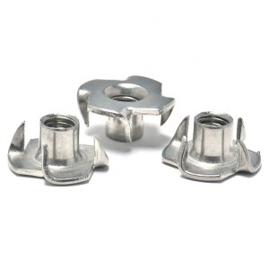 A2-70 A4-80 SS201 SS304 SS316 de aço inoxidável quatro porcas de garra 4 porcas em T de dente