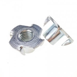 Mạ kẽm mạ nữ Gỗ T Tee Four Claw Nut 4 Prong Tee Nuts