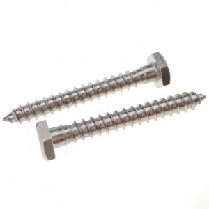 304 stainless steel outer hexagon half-tooth wood screw DIN571 Self-tapping screw