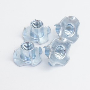 Galvanized Zinc Plated Female Wood T Tee Four Claw Nut 4 Prong Tee Nuts